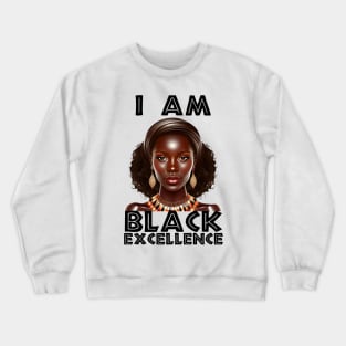 I Am Black Excellence Melanin Black Pride Crewneck Sweatshirt